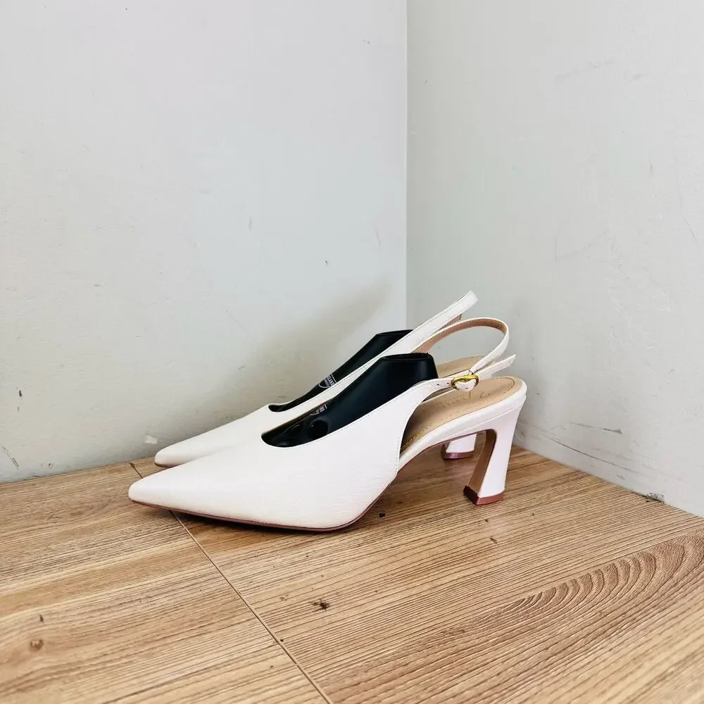 27 EDIT Naturalizer Elaine slingback pumps White Women’s Size 9.5 Wide